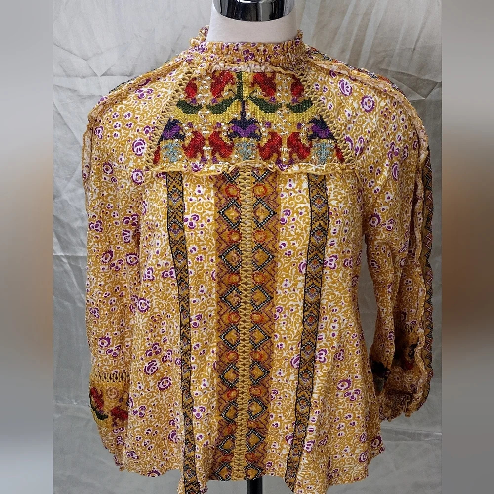 Anthropologie Multicolor Patterned Blouse